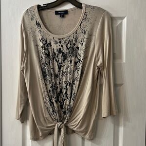 Karen Kane Tan and Black Snake Print Blouse